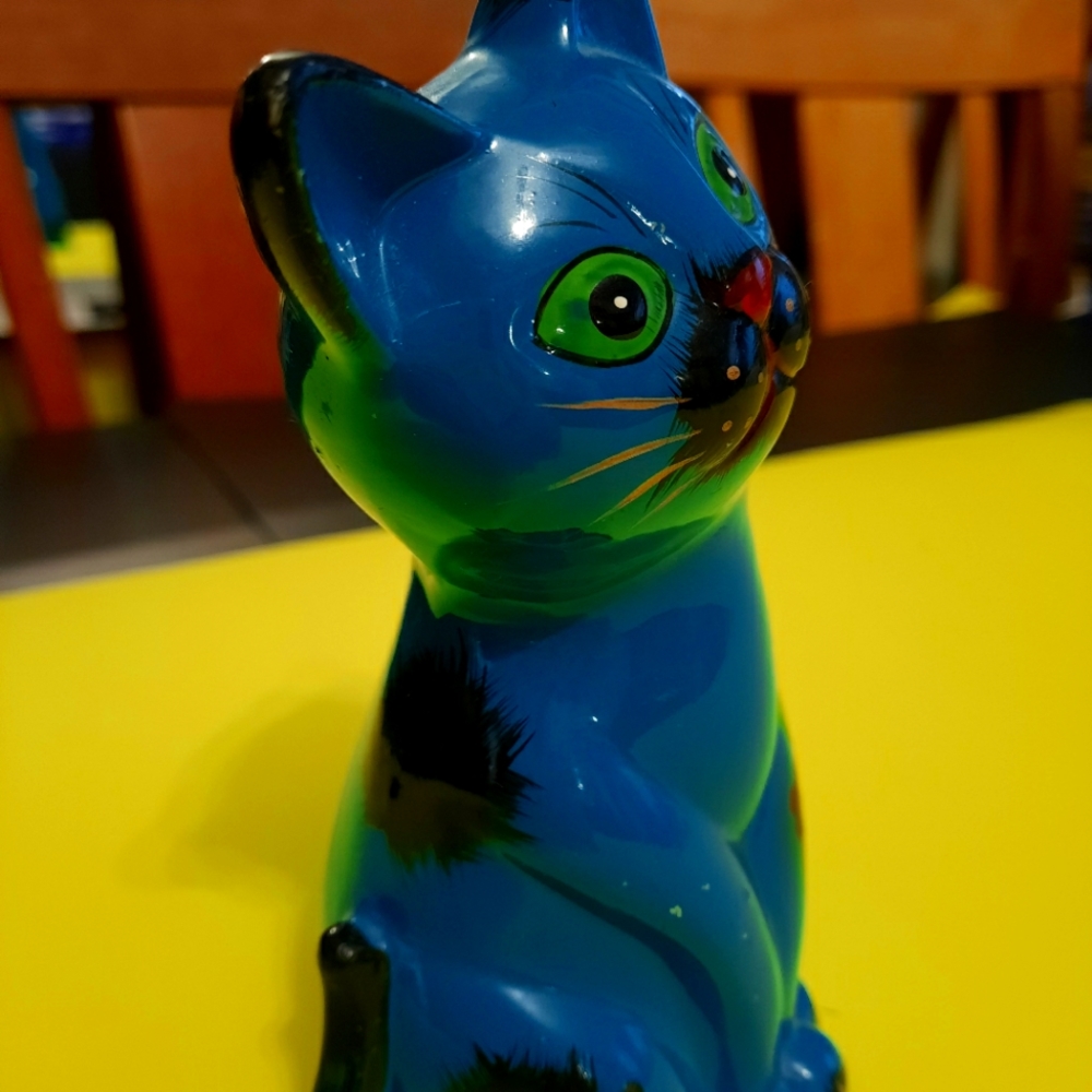 CAT MONEY BOX , FUNNY, CUTE, RARITY.  FAIENCE $50 - Picture 2 of 6